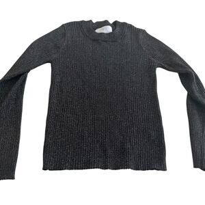 Zara Girls Black Gold Metallic Ribbed Knit Sweater Size 11-12 | Casual to Dressy